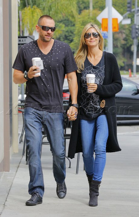 Heidi Klum Martin Kristen au naturel No make up coffee breakfast in love couple 