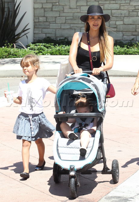 Jessica Alba Honor Haven stroller Beverly Hills shopping