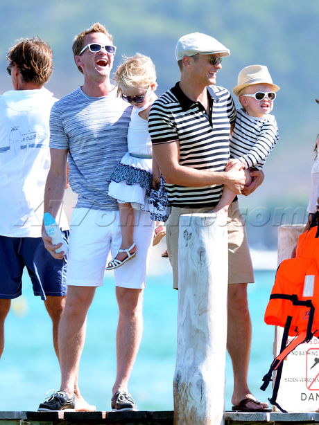 English Celebrities Saint Tropez Club 55 children Neil Patrick Harris David Burtka  Harper , Gideon 