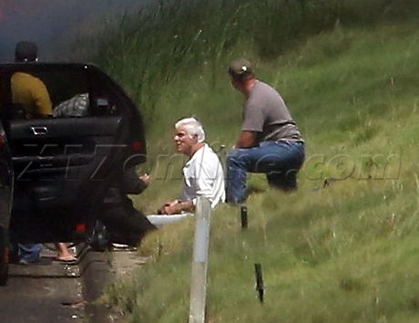 Dick Van Dyke car burning car