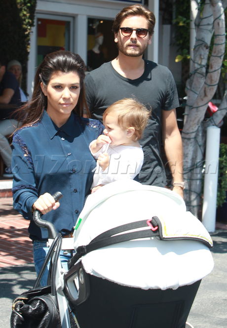 Kourtney Kardashian sandals scott disick fred segal jeans kiss 