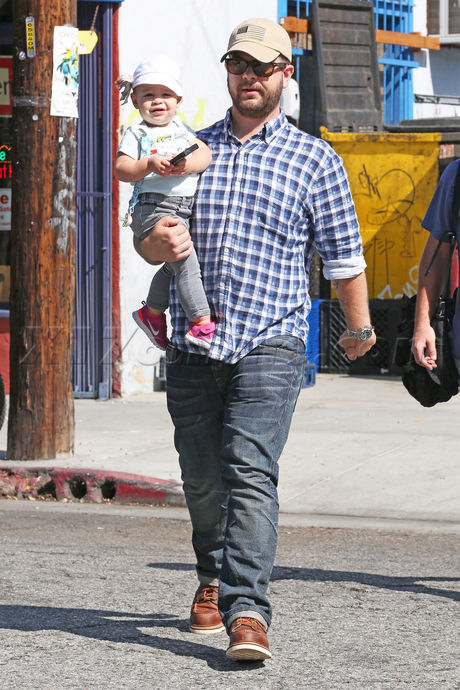 Jack Osbourne beard button up baby daughter 