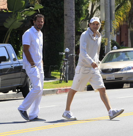 Ashton Kutcher white derby cap 