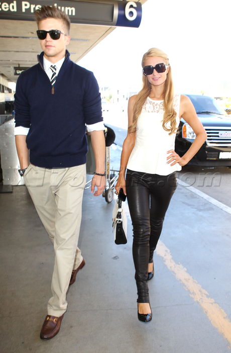 Paris Hilton, River Viperi LAX black leather pants