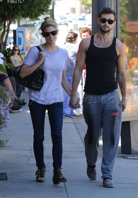 Ashley Greene twilight mystery man tank scruff holding hands