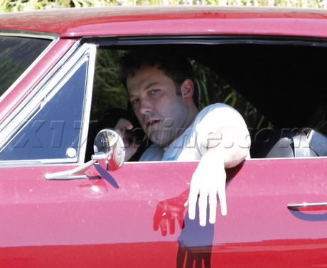 Ben Affleck car shots cut nicked shave batman tired 