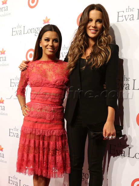 Eva Longoria lace dress see through benefit beso Kate Beckinsale red carpet event 
