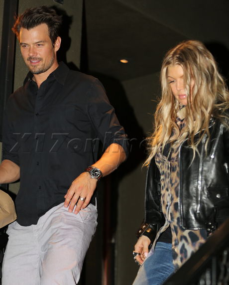 Fergie Josh Duhamel heels jeans print top Bandera 