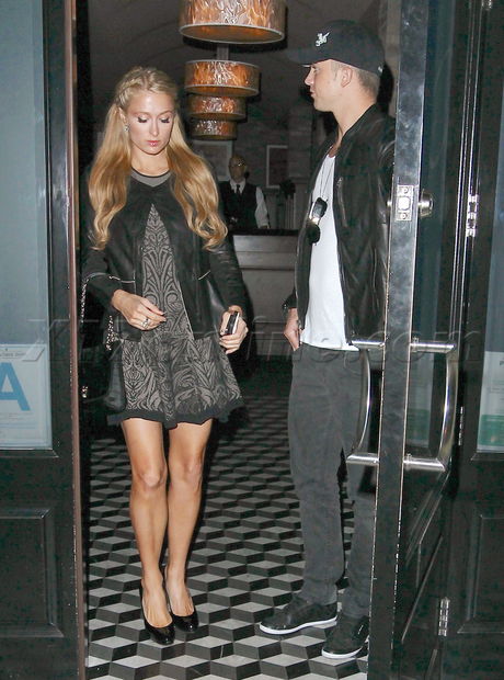 River Viiperi Paris Hilton blonde craig's dinner jacket dress leather 