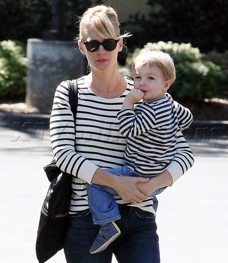 sunglasses January Jones  stripes jeans baby 