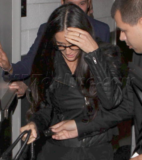 Demi Moore Hakkasan leather dinner beverly hills 