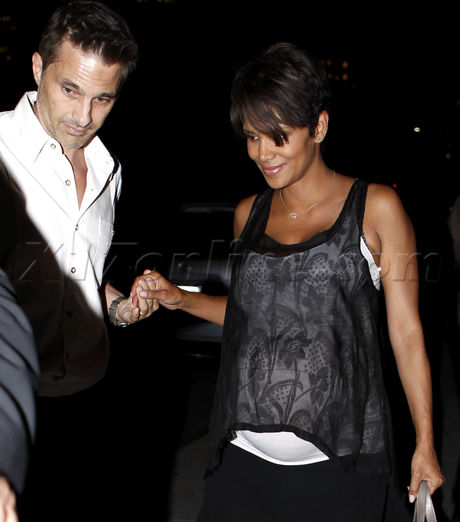 Halle Berry Olivier Martinez dinner Beverly Hills pregnant