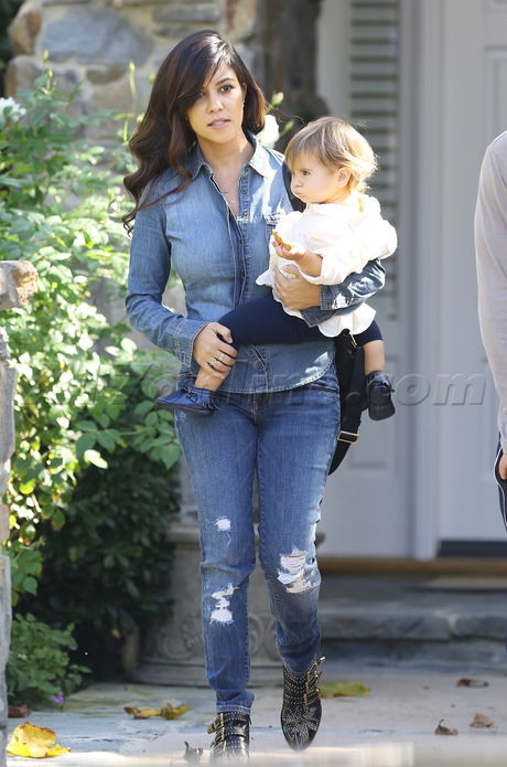 Kourtney Kardashian denim boots penelope disick kanye west kim kardashian kris jenner reality tv 