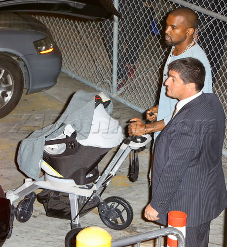 reality tv Kanye West  kim kardashian Jimmy Kimmel Live brown boots stroller nori north west 
