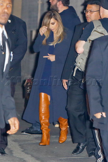 reality tv Kanye West  kim kardashian Jimmy Kimmel Live brown boots stroller nori north west 