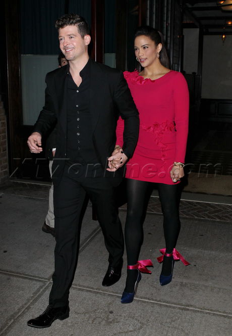 tight dress heels boots Robin Thicke dress suit