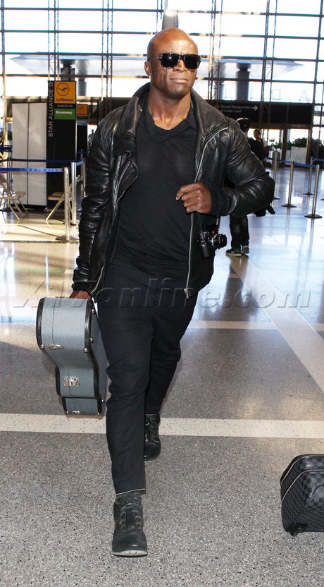 sunglasses Seal heidi klum black clothes guitar