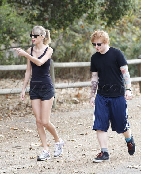 Taylor Swift Hiking sunglasses singer blonde Ed Sheeran 