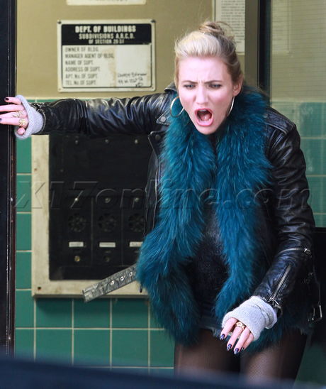 nyc new york city Miss Hannigan annie filming Cameron Diaz blonde 