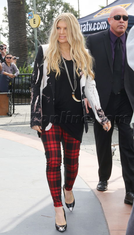 Fergie  heels extra plaid leather mario lopez 