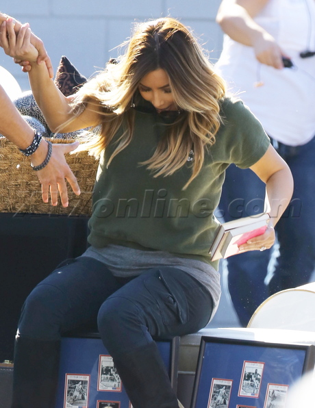 Kim Kardashian camouflage boots sunglasses no kid hungry Jonathan Cheban fall