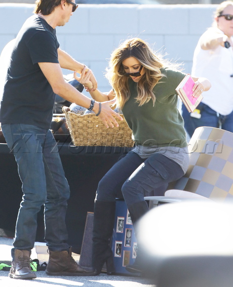 Kim Kardashian camouflage  boots sunglasses no kid hungry Jonathan Cheban fall 