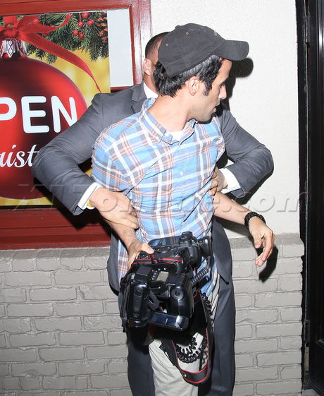 Justin Bieber ihop assault sunglasses bieber suit bodyguard police