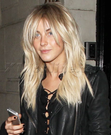 boots jacket Julianne Hough salon frings bangs extensions hair