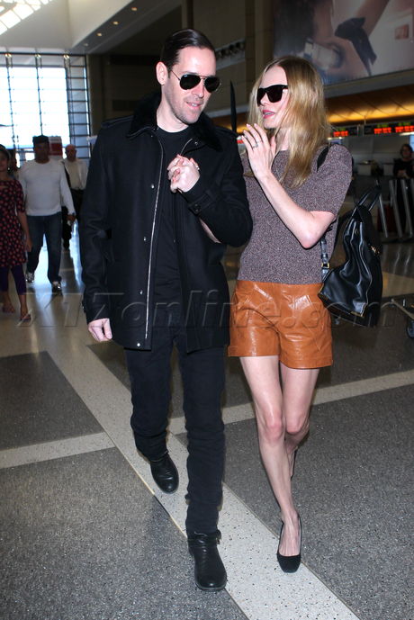 Kate Bosworth Michael Polish LAX holding hands