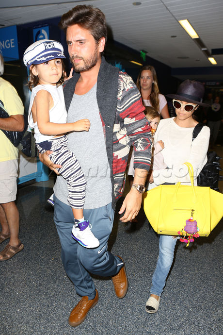Kourtney Kardashian Scott Disick LAX Mason Penelope