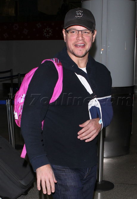 Matt Damon LAX srm sling pink backpack 