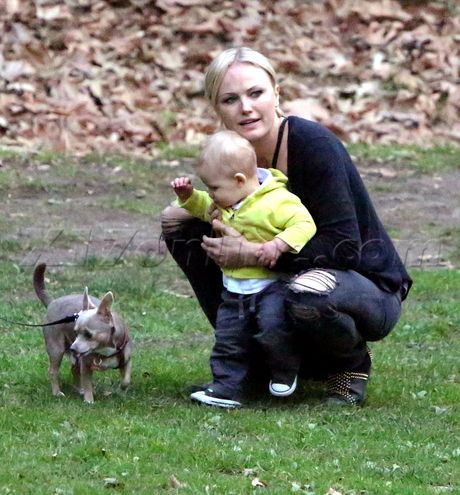 Malin Akerman puppy dog park play baby Sebastian Zincone 