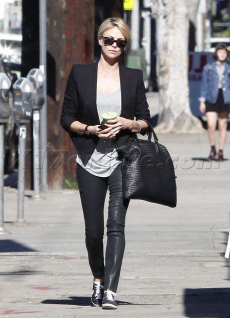 Charlize Theron leather sunglasses hand bag purse 