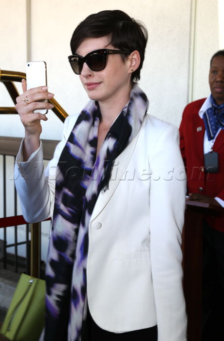 Anne Hathaway LAX Adam Shulman