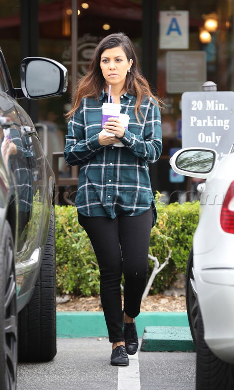 Kourtney Kardashian calabasas coffee bean plaid button up reality tv 