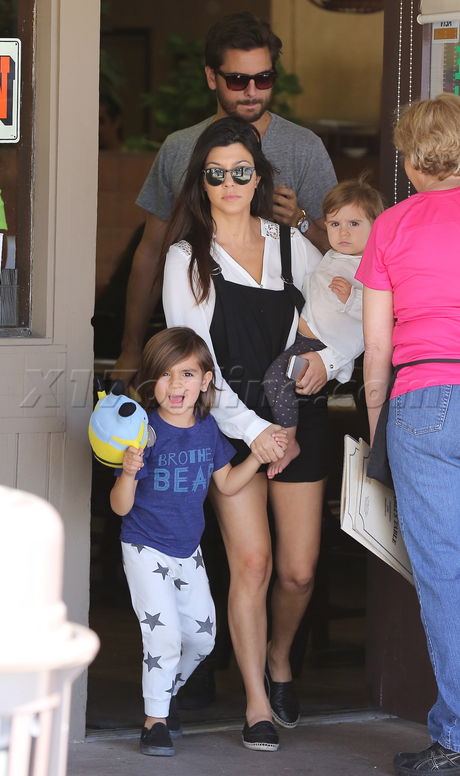 Kourtney Kardashian Mason bibs shorts overall shorts sunglasses