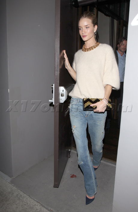 Rosie Huntington-Whiteley Jason Statham crossroad denim dinner