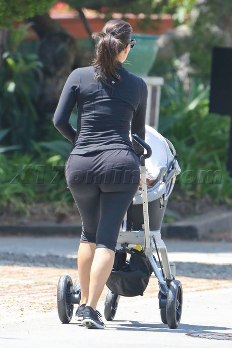 sunglasses Kim Kardashian  nori spandex stroller reality work out kanye west 