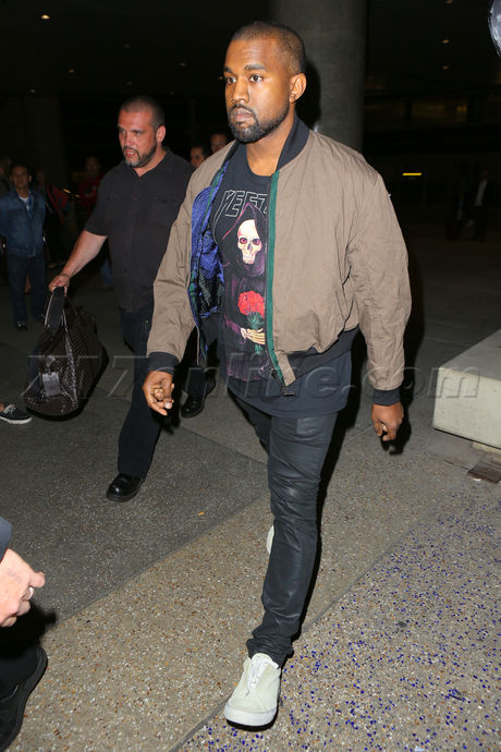 Kanye West adidas yeezus kim kardashian airport lax 