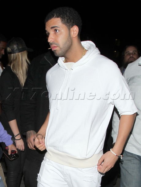 Drake Rihanna supper club singer denim midriff 