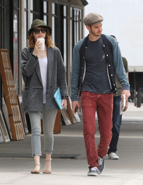 Emma Stone Andrew Garfield spiderman spider-man couple coffee new york city nyc