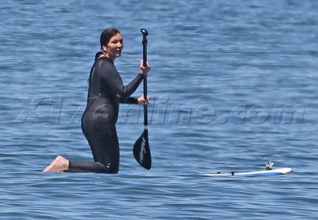 Kris Jenner reality tv fall bruce jenner malibu ocean filming wet suit 