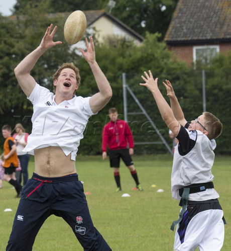 Royal Prince Harry soccer rugby suffolk 