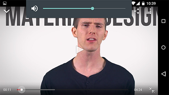 Volume slider position in Android 5.0 Lollipop