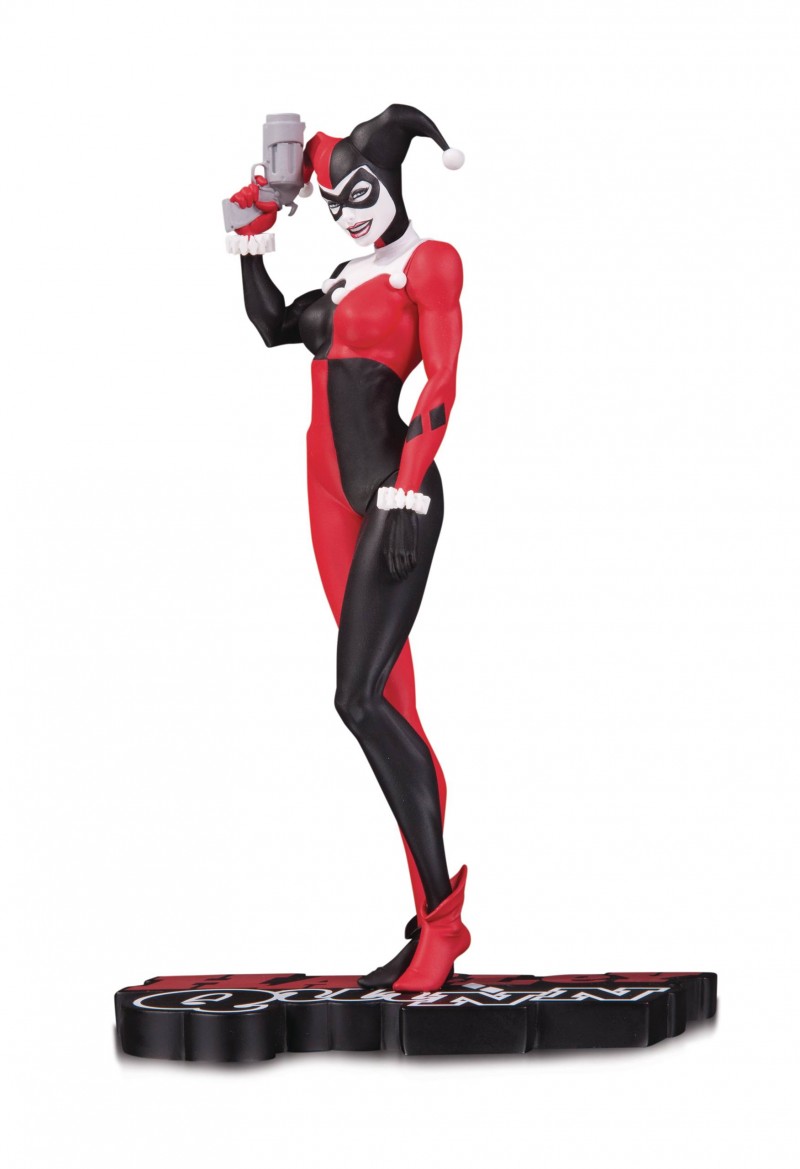 DC Statue Harley Quinn Red White and Black By Michael Turner
