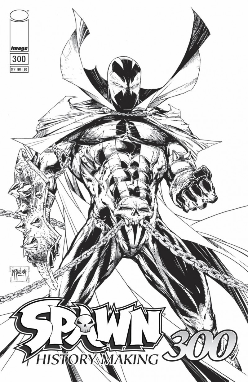 Spawn #300 CVR B BW Mcfarlane