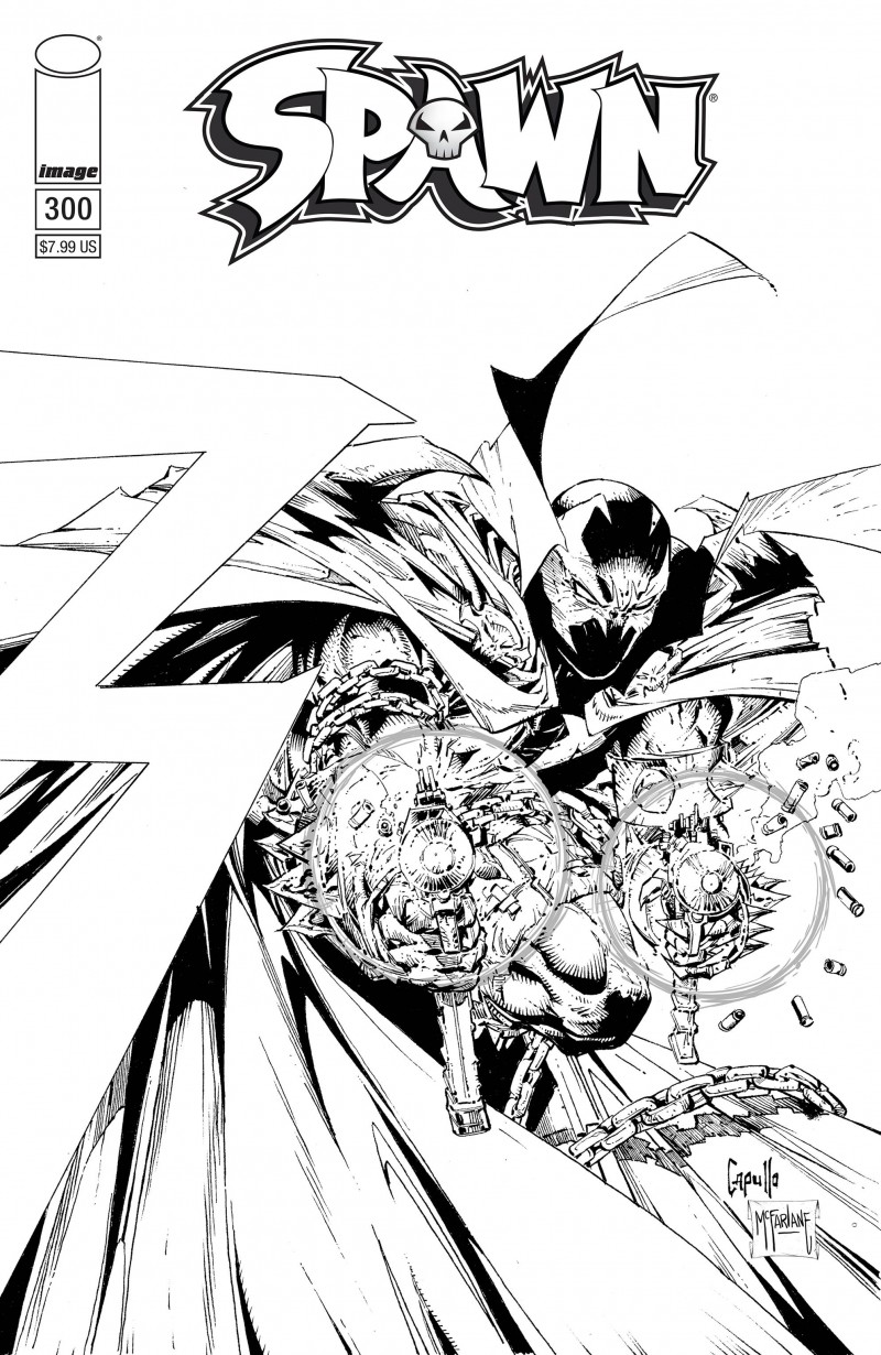 Spawn #300 CVR F BW Capullo and McFarlane