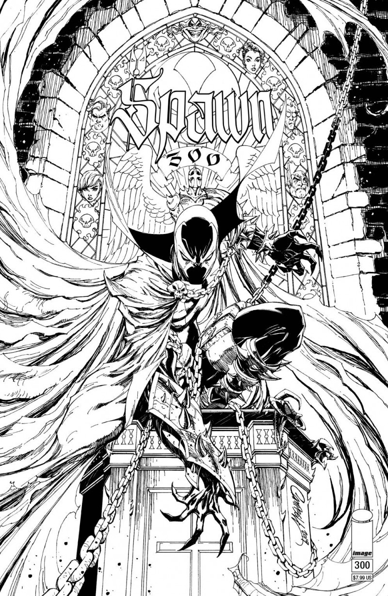 Spawn #300 CVR N Campbell BW